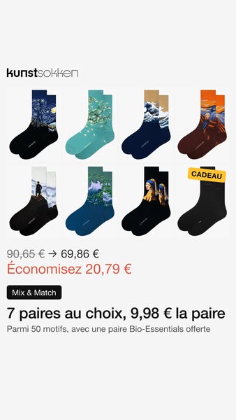 7 paires au choix, 9,98 € la paire