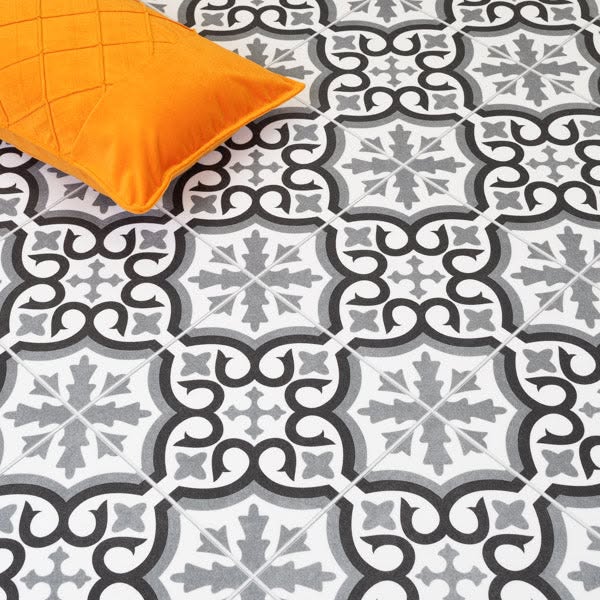 Bradley 990M Tile Effect Art Decor Vinyl Flooring