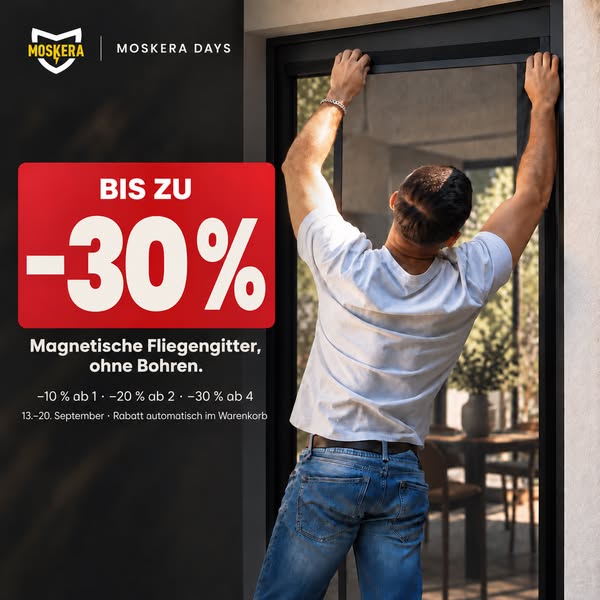 Bis zu 30 % Rabatt bei den Moskera Days