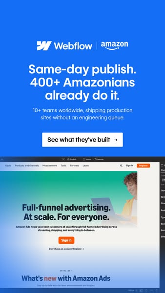 Your Amazon colleagues already build on Webflow