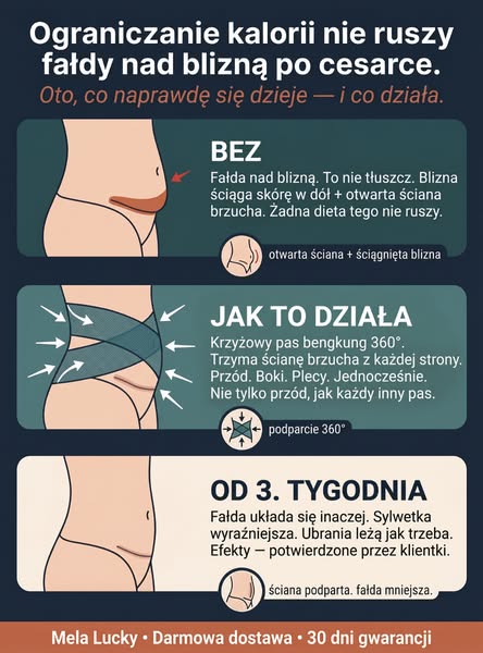 Twoje zgrubienie nad blizną po cesarskim cięciu nie zniknie dzięki diecie. Oto dlaczego.