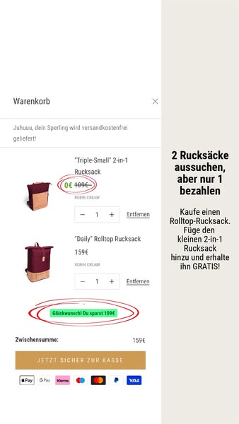 2in1-Rucksack geschenkt