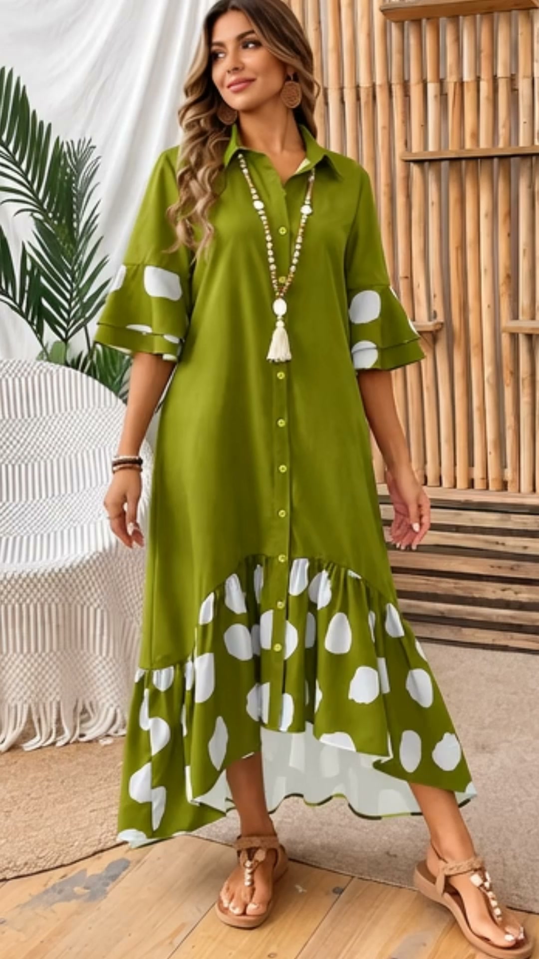 Verde oliva + detalhes brancos