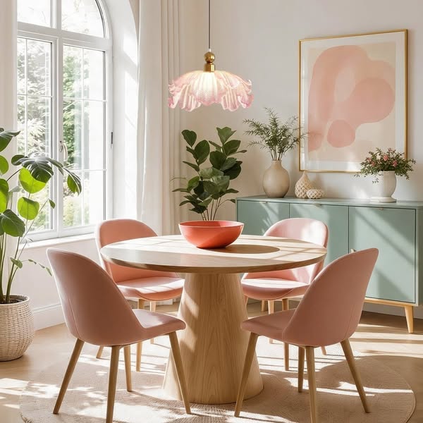 Pink Floral Glass Pendant | Up to 15% OFF