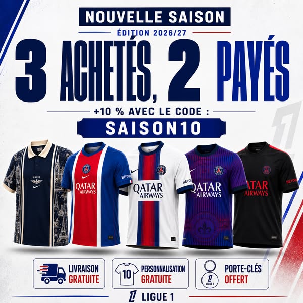 5 Maillots Achetés = 3 Payés !