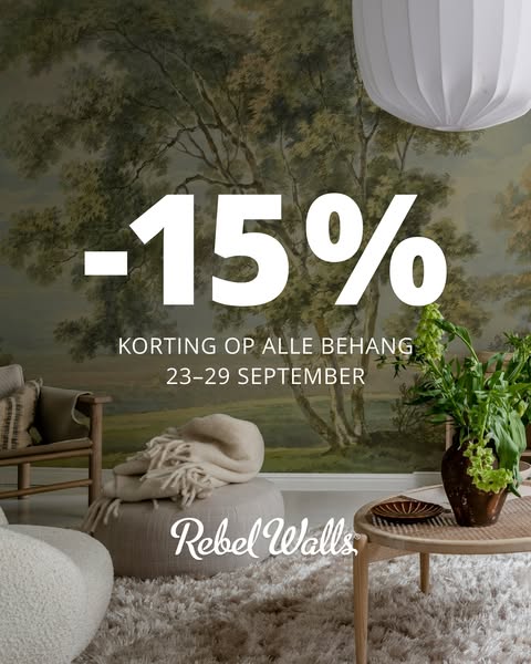 –15 % korting op al het behang