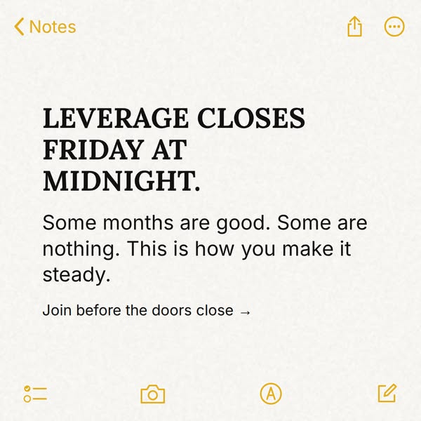 Leverage Closes Friday at Midnight!