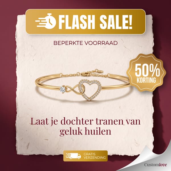 Aan Mijn Dochter - Infinity Hart Armband - Je Bent Nooit Alleen
