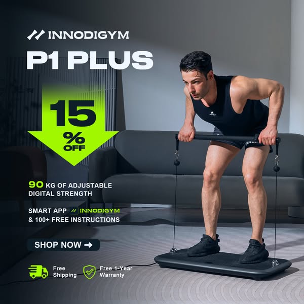 INNODIGYM P1 PLUS – 90kg Smart Gym with 4 Training Modes, 65mm Ultra-Slim