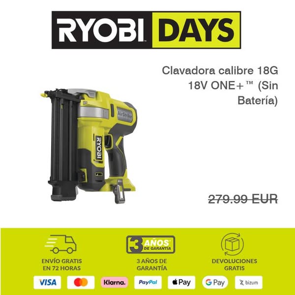 Clavadora calibre 18G 18V ONE+™ (Sin Batería)