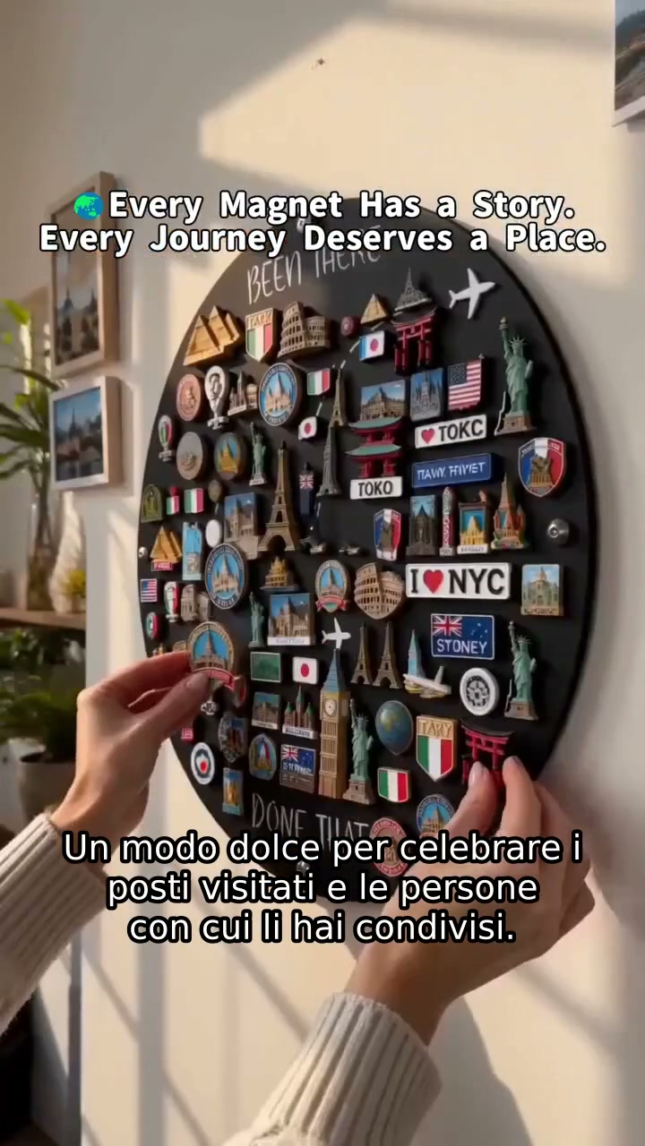 Bacheca magnetica dei viaggi - Ogni magnete ha una storia. Ogni viaggio merita un posto tutto suo