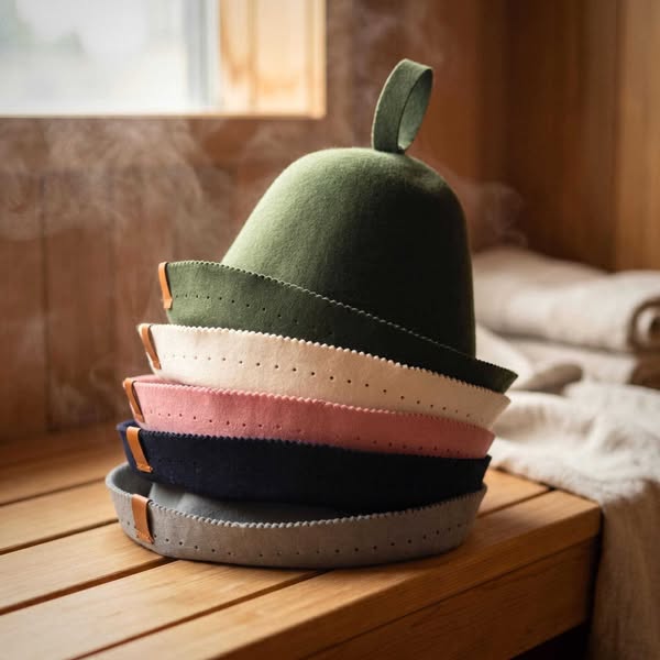 Personalized Merino Wool Sauna Hat, Handmade One-Piece Sauna Cap for Men Women, Finnish Sauna Gift, wellness Gift Man Woman