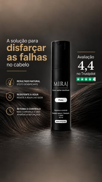 Cabelo ralo? Densidade visível em 15 minutos