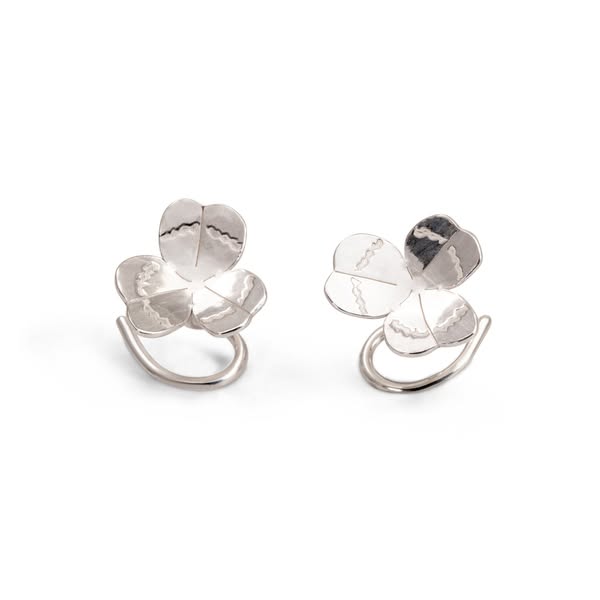 Three-leaf Clover Comfort - Earrings in Recycled Silver