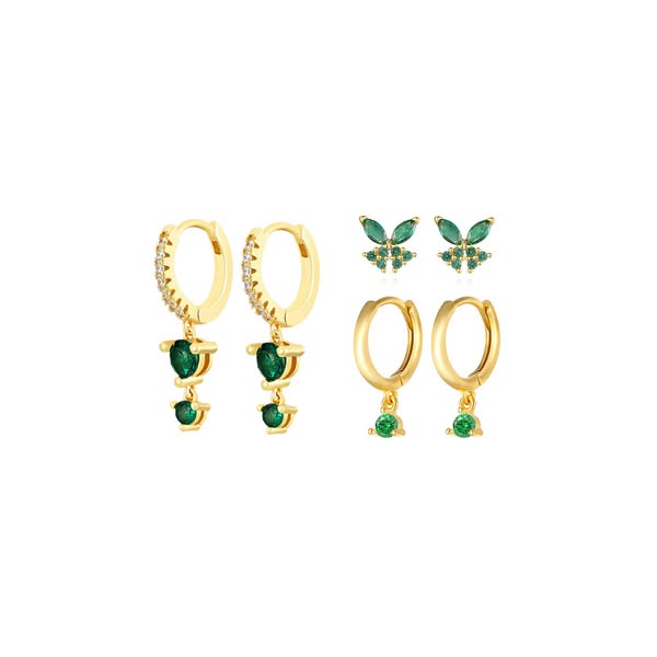 Elegant Butterfly and Round Earring Set$49.99