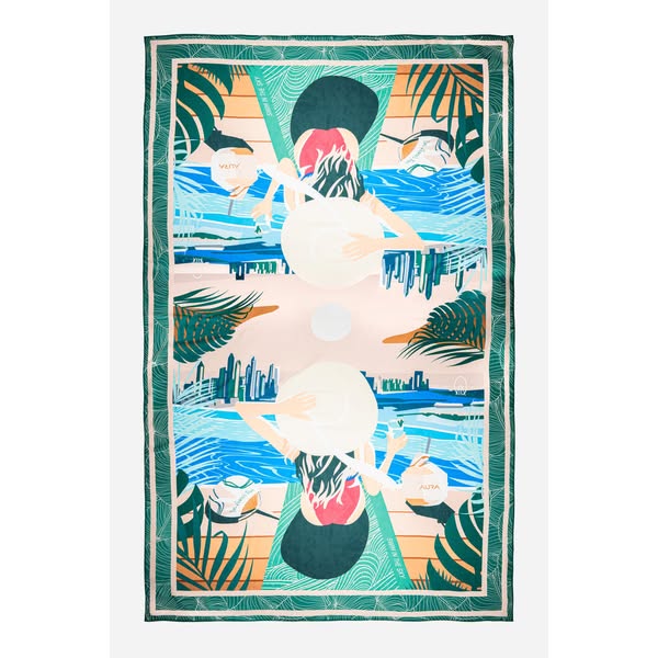 Dubai Skyline Beach Sarong - Green