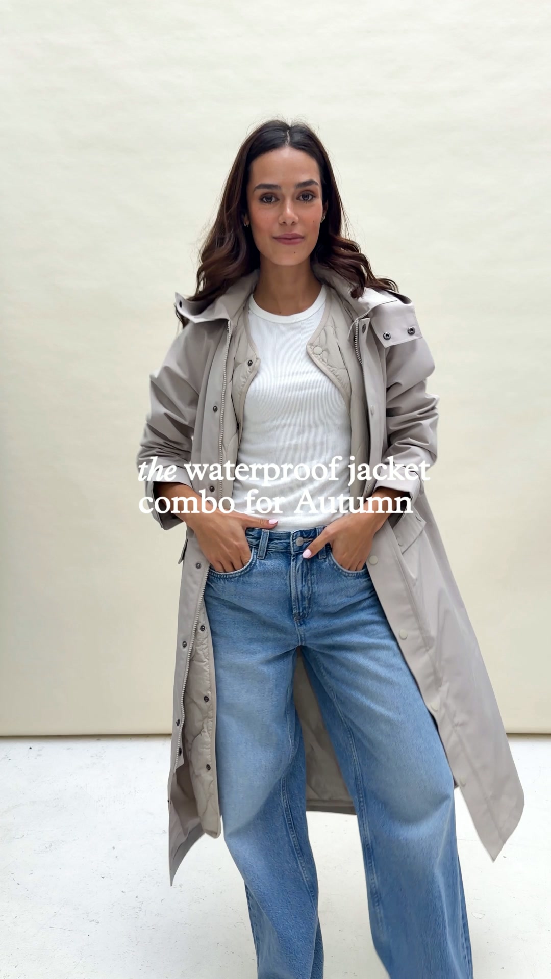 Saunter Womens Long Waterproof Jacket - Khaki