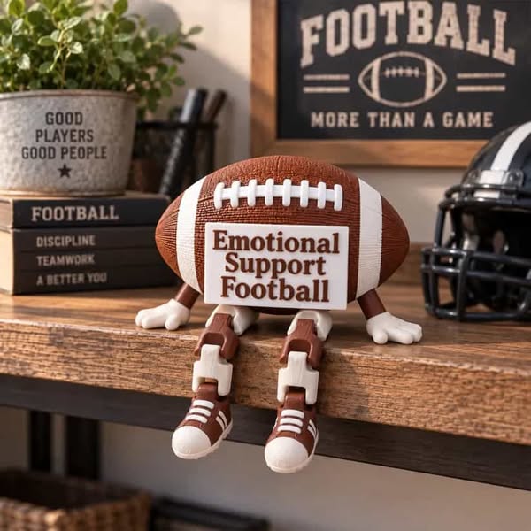 Emotional Support Sports Buddy™ – Funny Football, Tennis & Baseball Desk Companion - Football / Buy 1