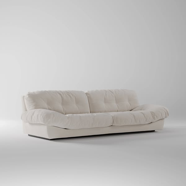 Ultra-Soft Cream Sofa For Family Leisure Time
