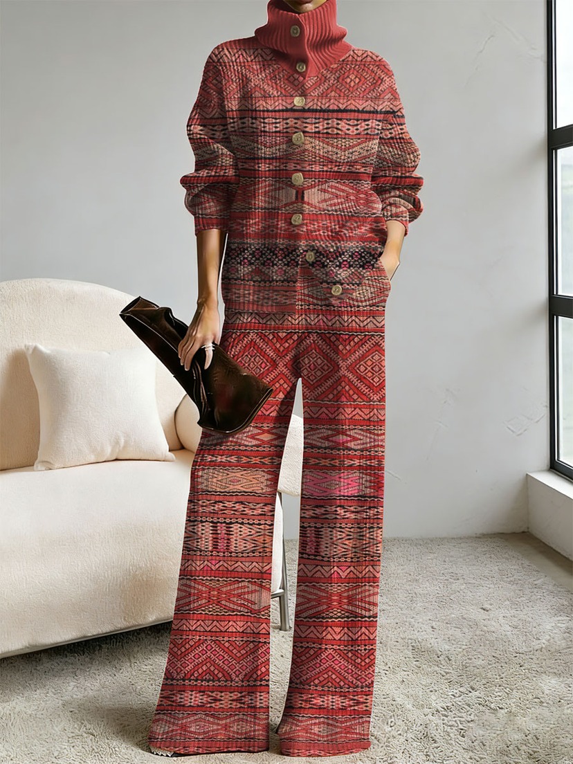 Completo in maglia multicolore vintage