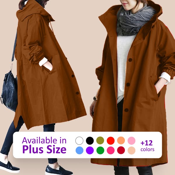 Water-Resistant Oversized Windbreaker