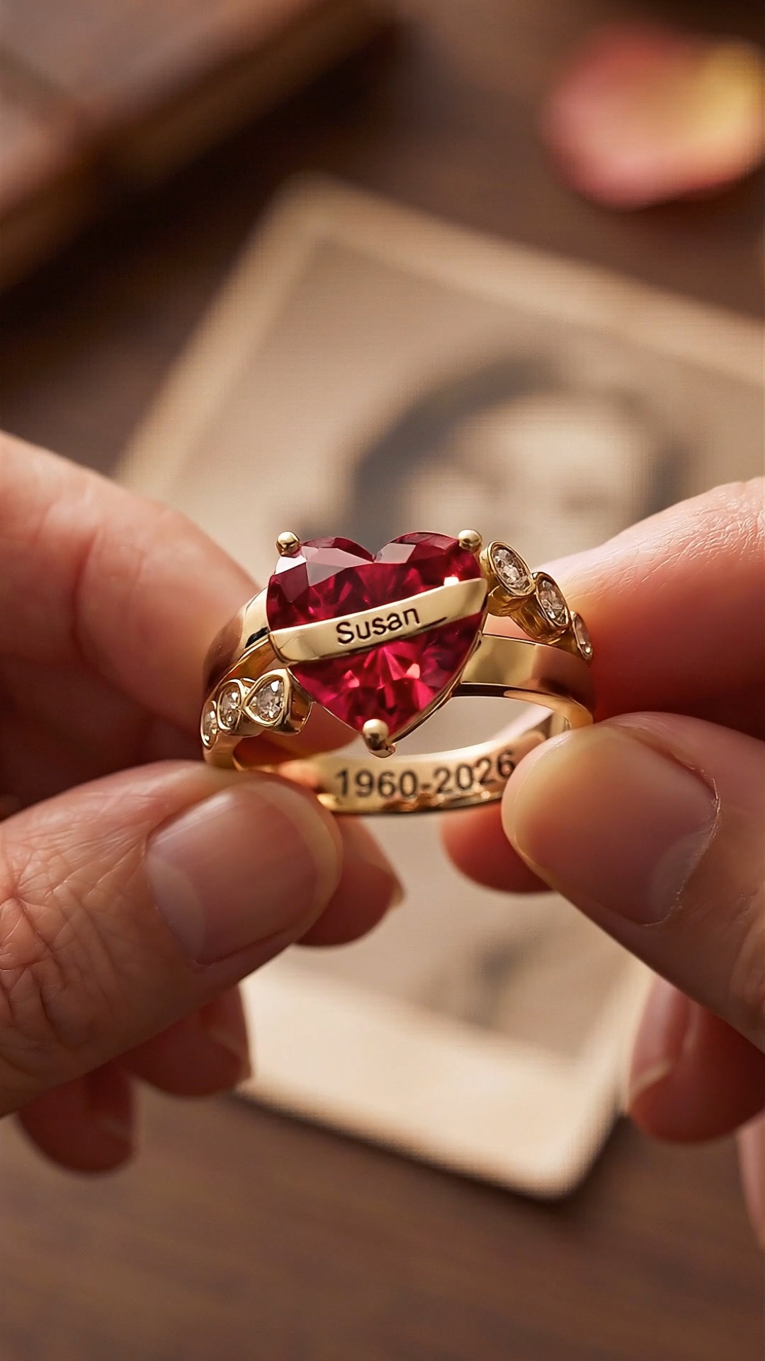 Personalized Memorial Birthstone Ring