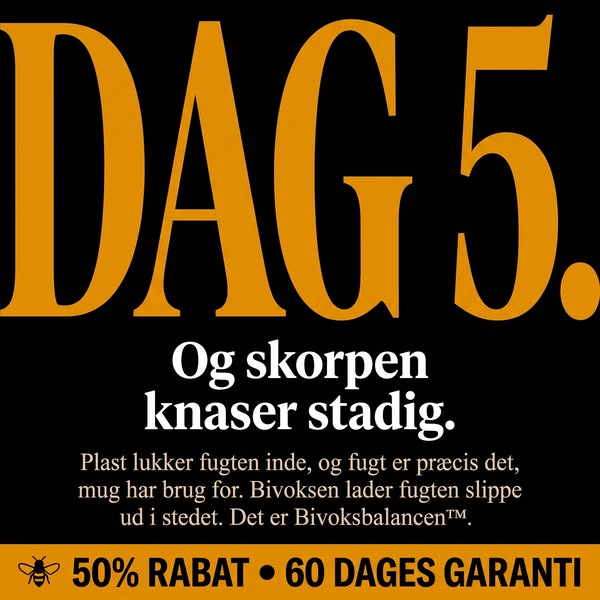 Sprød skorpe stadig på dag fem