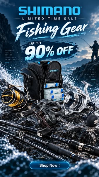 SHIMANO FISHING GEAR — UP TO 90% OFF