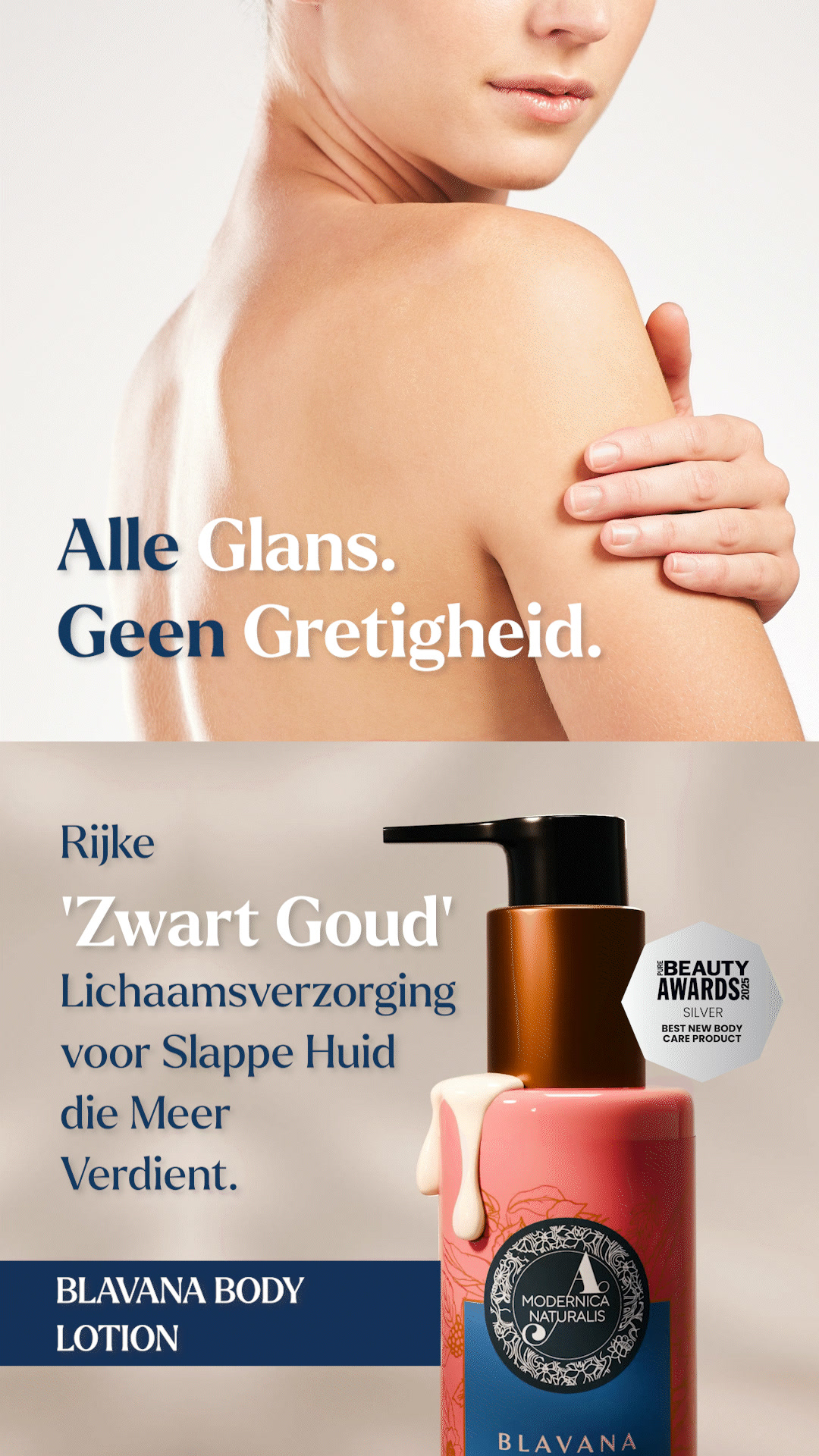 Bekroonde 'Zwart Goud' lichaamsverzorging
