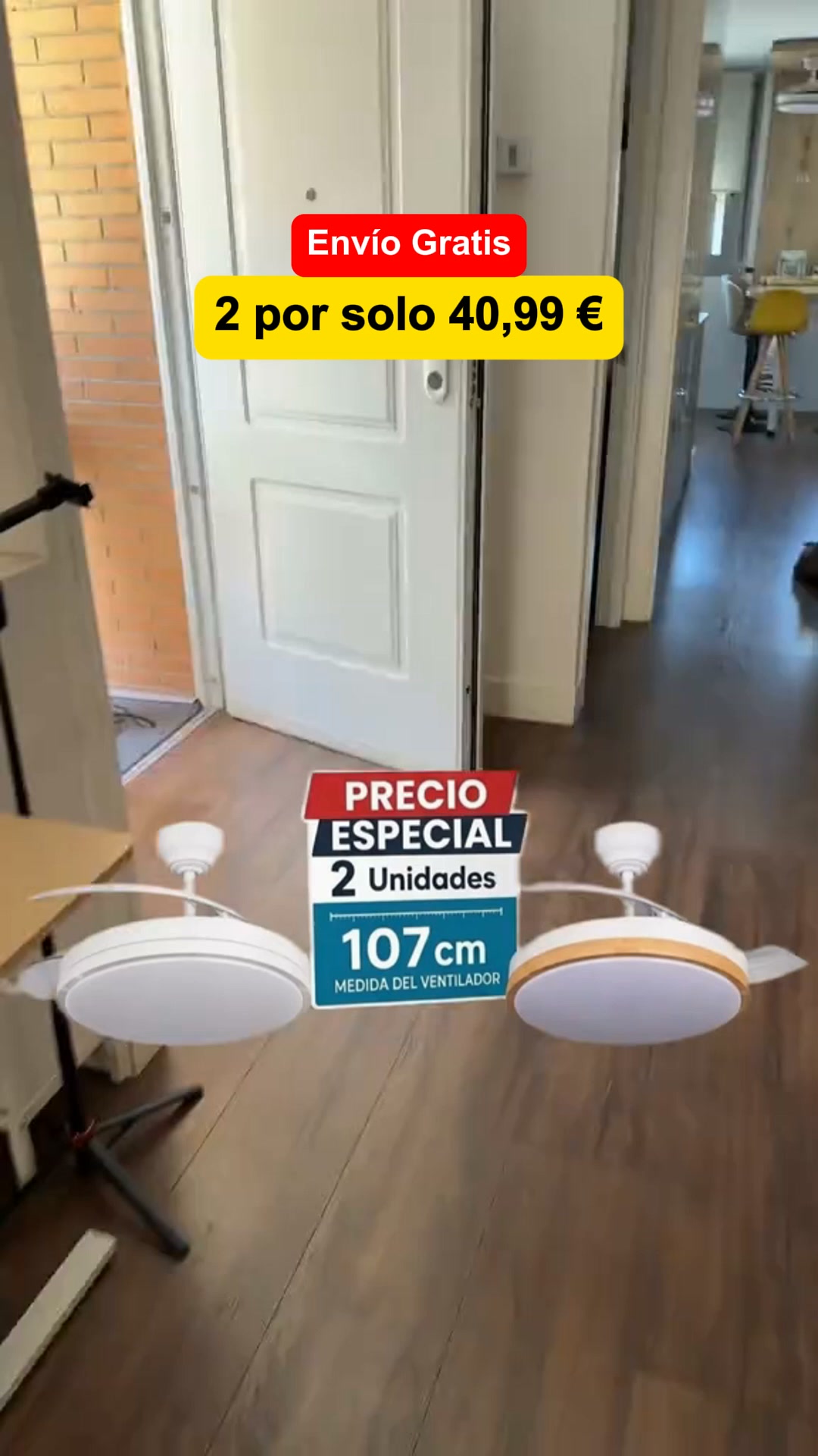 Pack de 2 Ventiladores de Techo LED