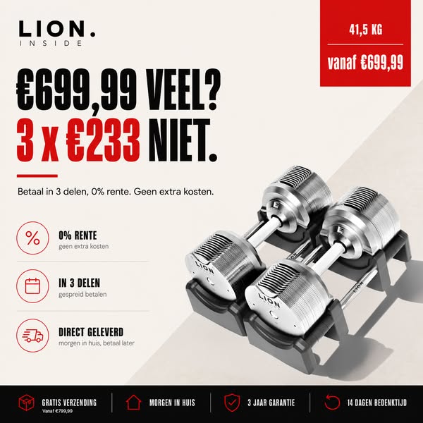 Betaal in 3 keer €233 • 0% rente