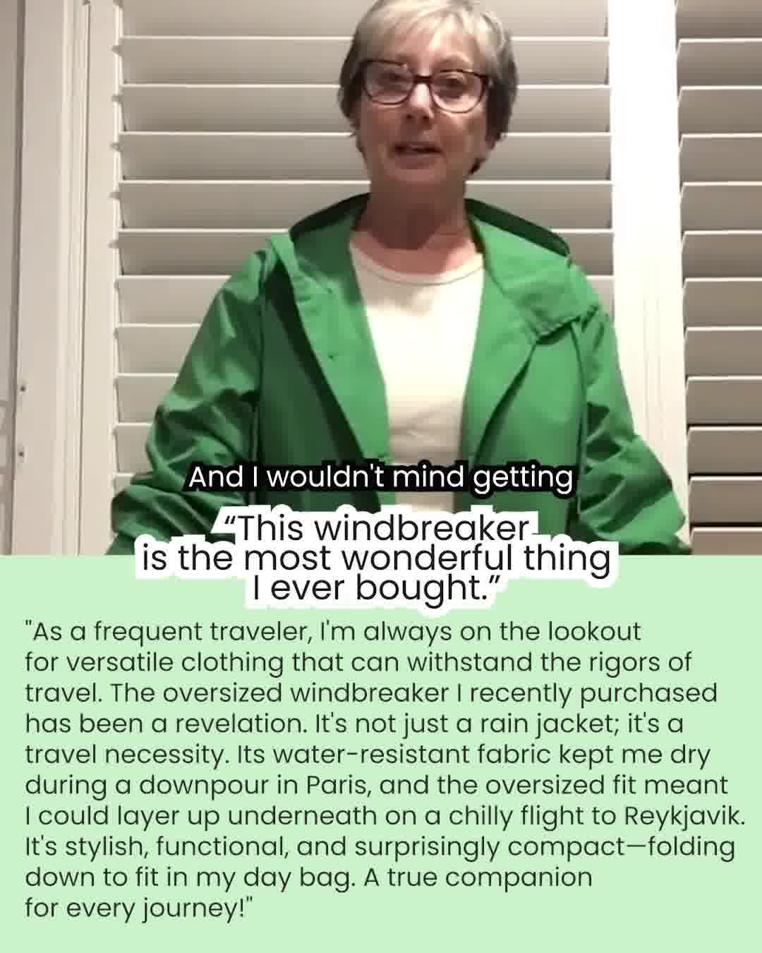 Water-Resistant Oversized Windbreaker