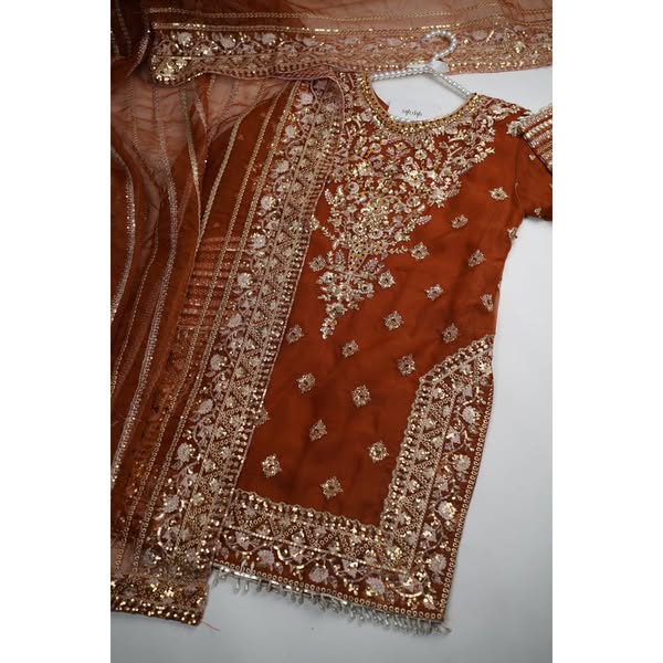 Tehwar - V4 - Luxury Festive Collection with Gharara - Organza - Ready to Wear - D10£75