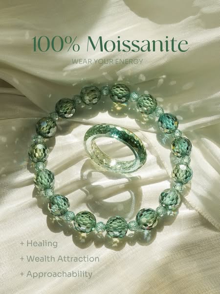 Green Moissanite Gem Set