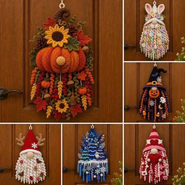 DIY 3D Seasonal Crochet Door Hanger Kits