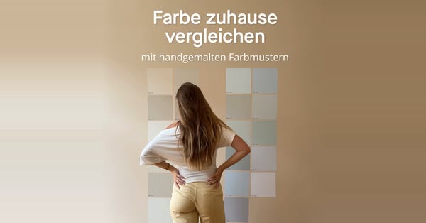 Farbe zu Hause vergleichen mit handgemalten Mustern