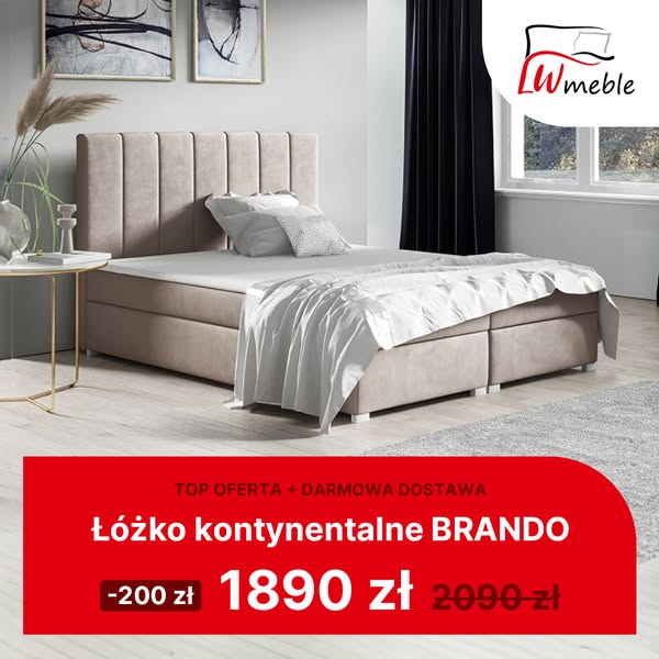 Łóżko kontynentalne Brando teraz w TOP OFERCIE – tylko 1890 zł!