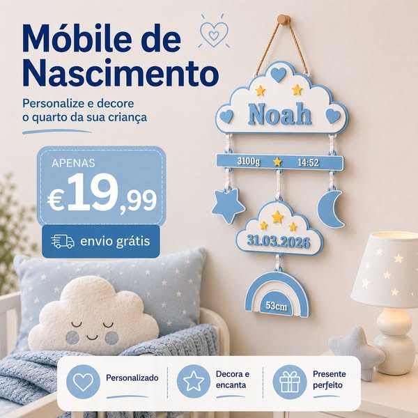 Móbile de Nascimento Personalizado
