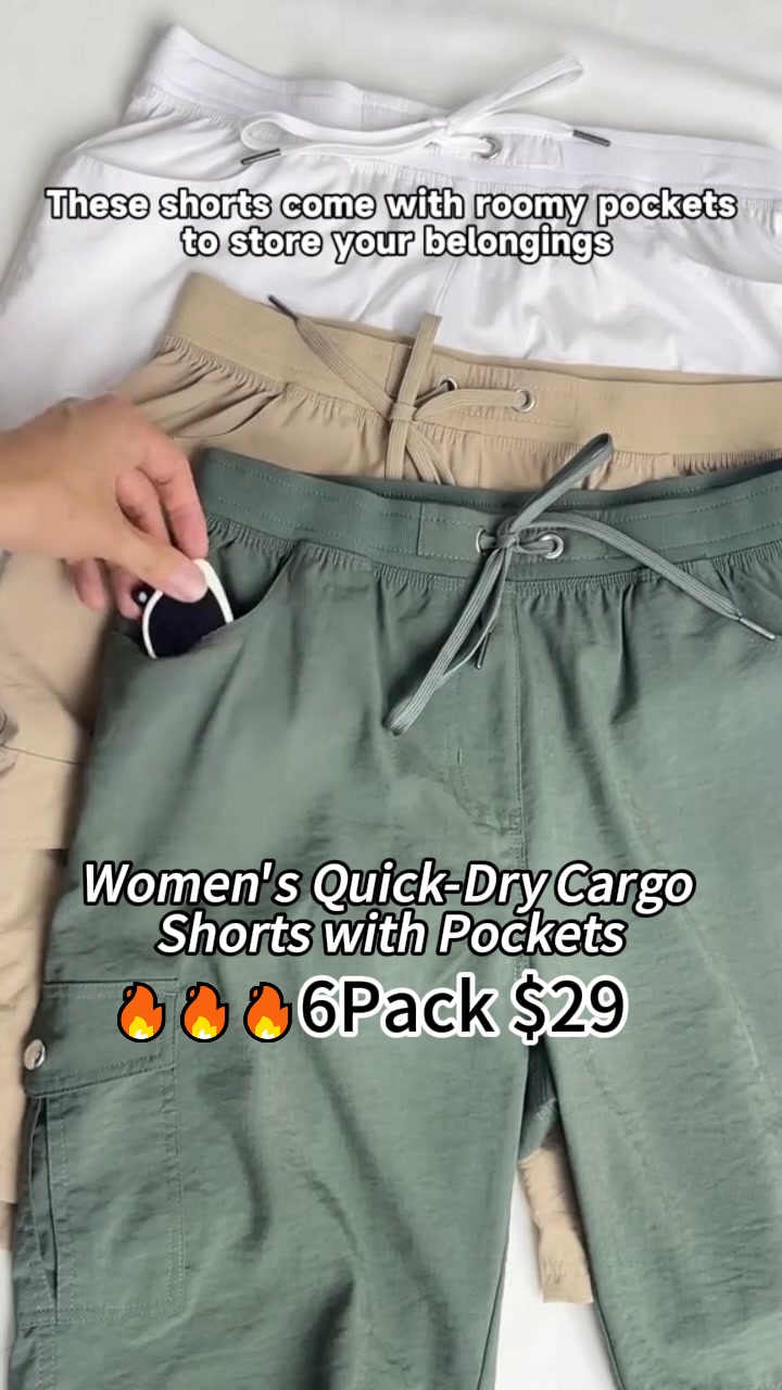 Women's Quick-Dry Cargo Shorts with Pockets