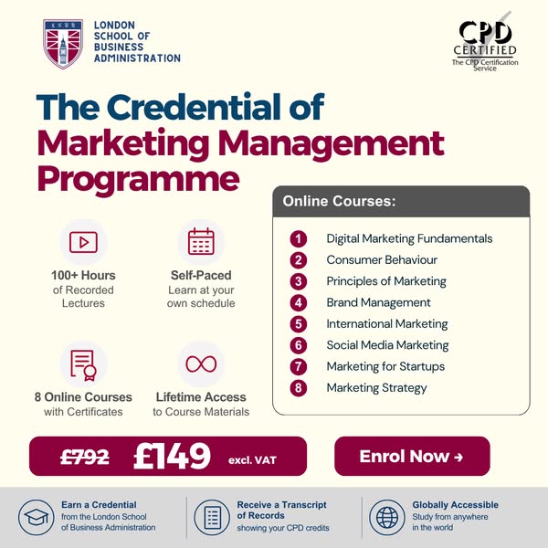 Marketing Management Programme – Just £149 (excl. VAT)