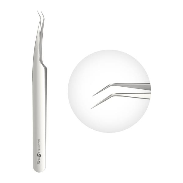 Pinza para extensión de pestañas Extreme Look - "Volumen 7" / Punta Angular