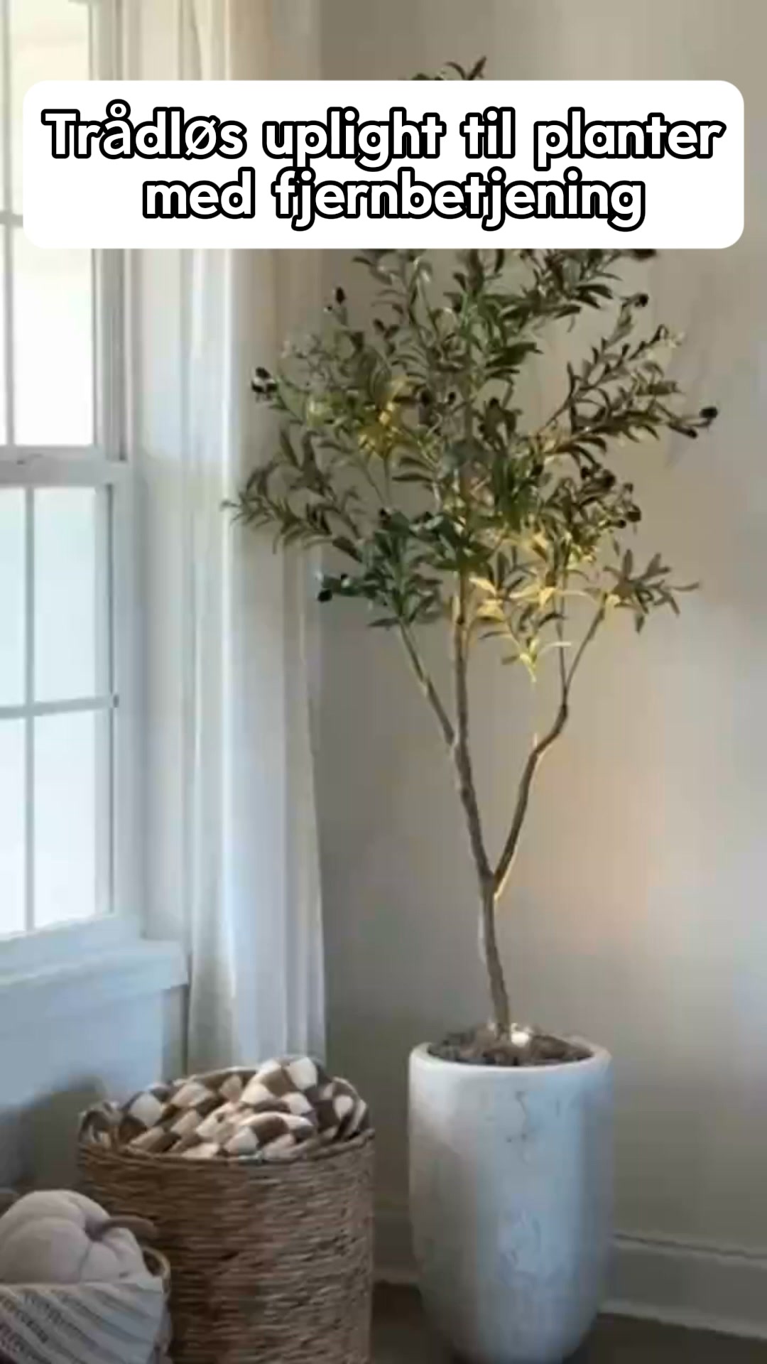 Trådløs uplight til planter med fjernbetjening