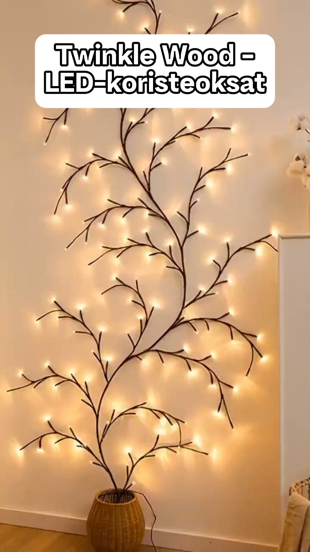 Twinkle Wood LED-koristeoksat