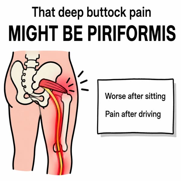 Deep buttock pain clue