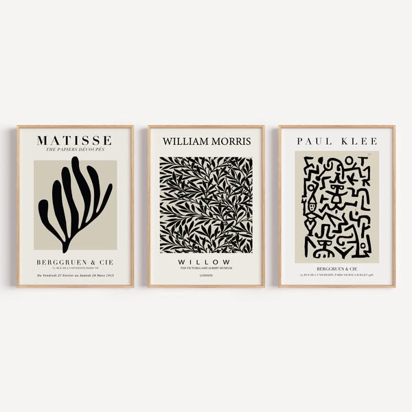 Midcentury Set Of 3 Art Prints