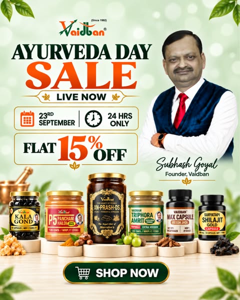 24-Hour Ayurveda Day Sale is Live | Get Extra 15% Off - 23rd September Only!