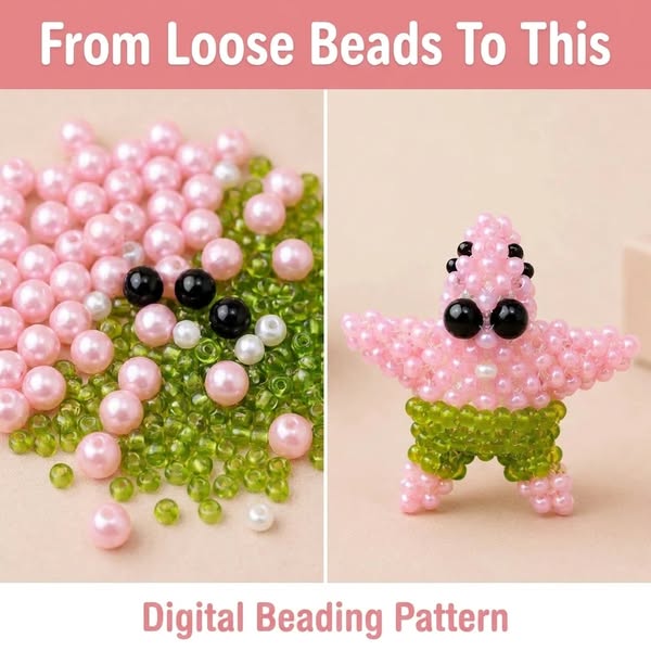3D Beaded Starfish — Seed Bead Pattern