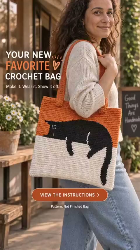 Sleeping Cat Bag Crochet Pattern