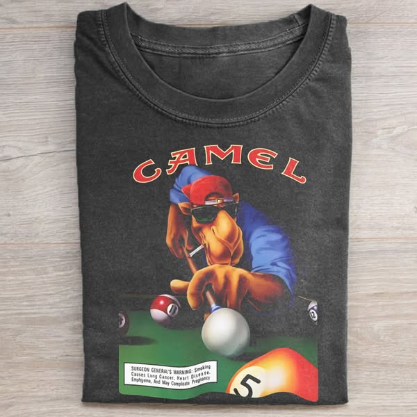 Retro Billiards Camel Character Vintage Graphic T-shirt