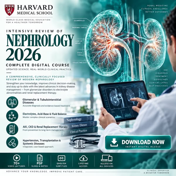 Harvard Intensive Review of Nephrology 2026 – Videos + Subtitles + PDF Slides